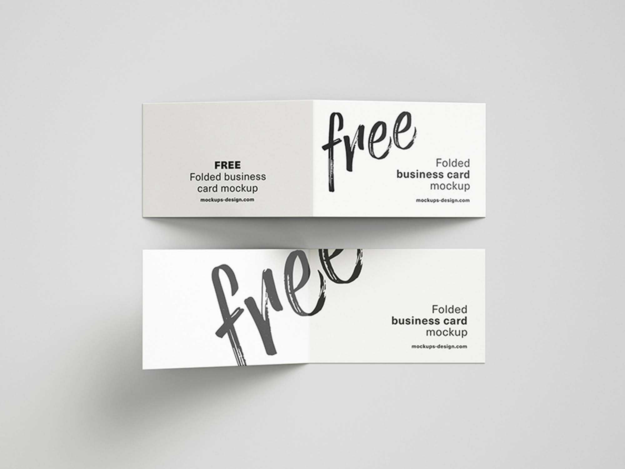 Free Folded Business Cards Mockup (Psd) Pertaining To Fold Over Business Card Template