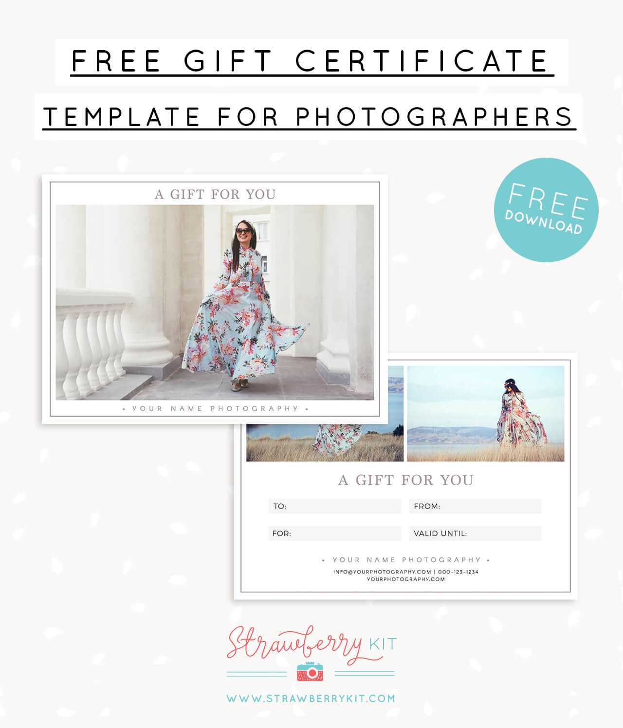 Free Gift Certificate Template For Photography – Strawberry Kit For Free Photography Gift Certificate Template