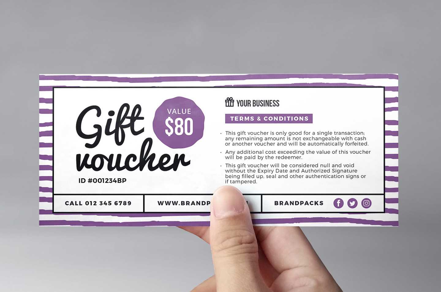 Free Gift Voucher Templates (Psd & Ai) – Brandpacks Within Gift Certificate Template Photoshop