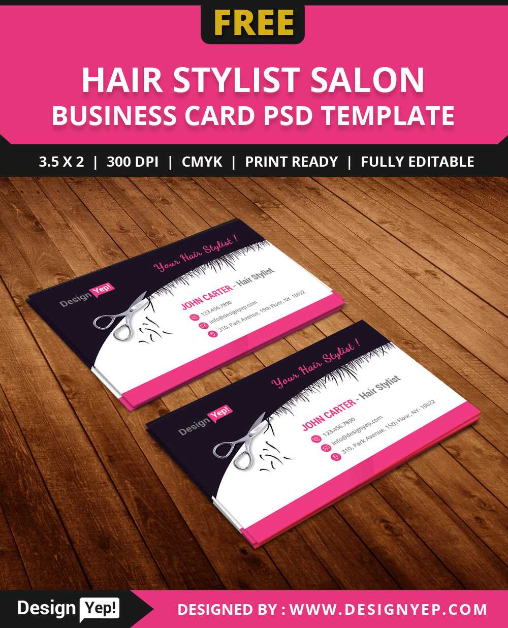 Free Hair Stylist Salon Business Card Template Psd On Behance With Regard To Hair Salon Business Card Template