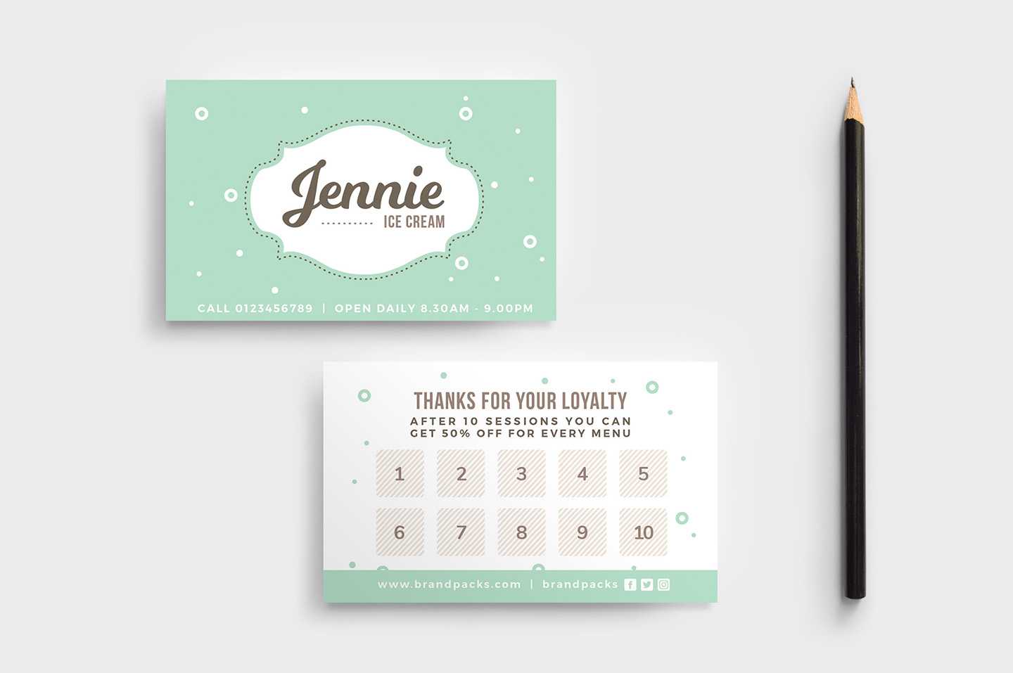 Free Loyalty Card Templates – Psd, Ai & Vector – Brandpacks In Editable Social Security Card Template