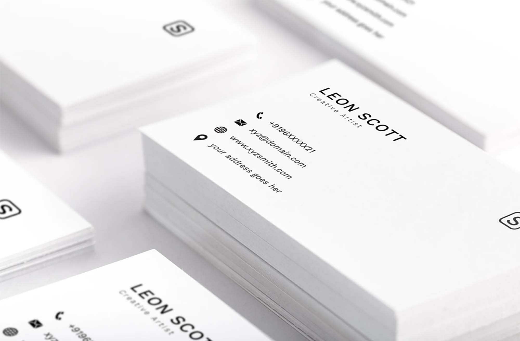 Free Minimal Elegant Business Card Template (Psd) For Template Name Card Psd