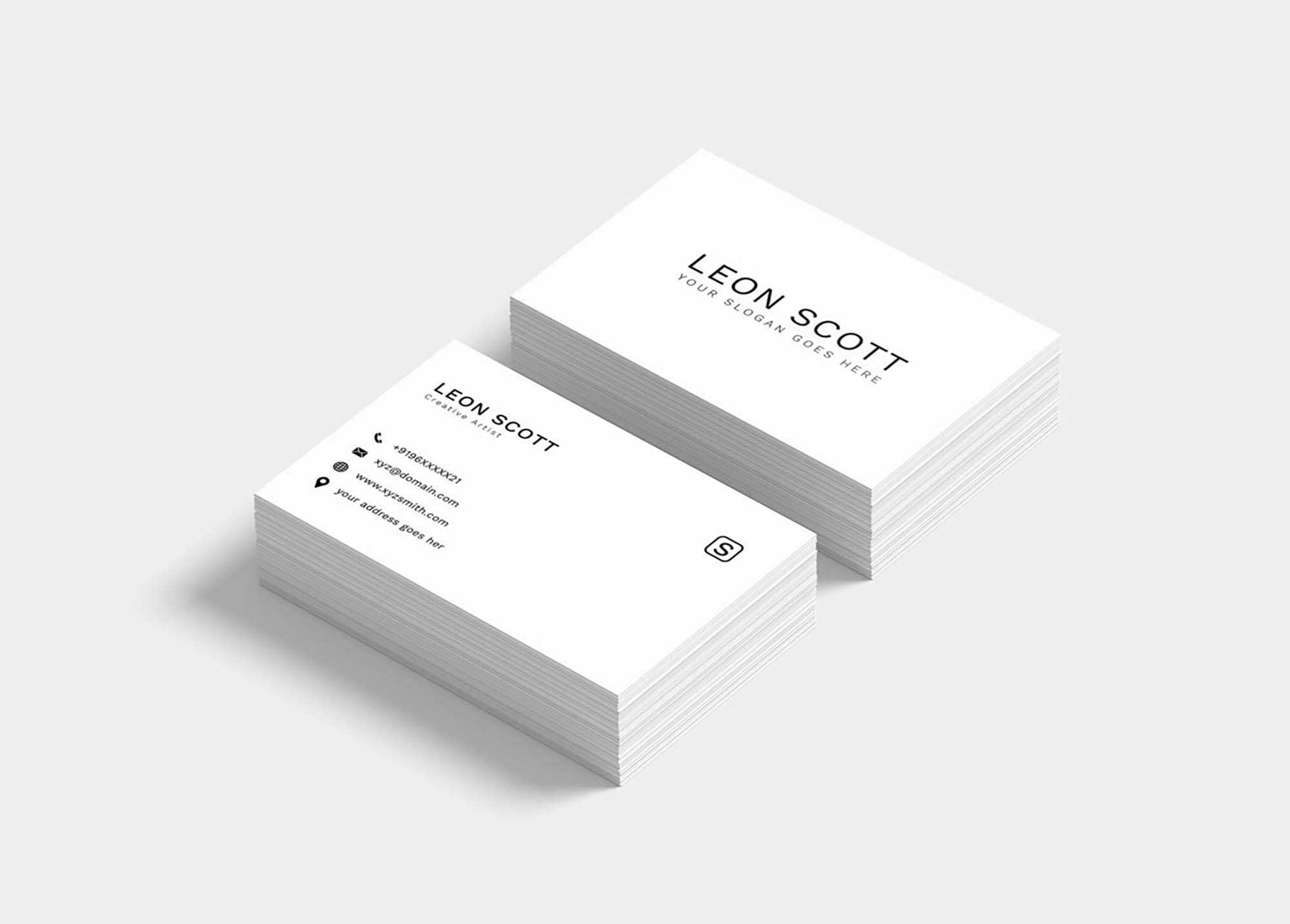 Free Minimal Elegant Business Card Template (Psd) Within Name Card Photoshop Template
