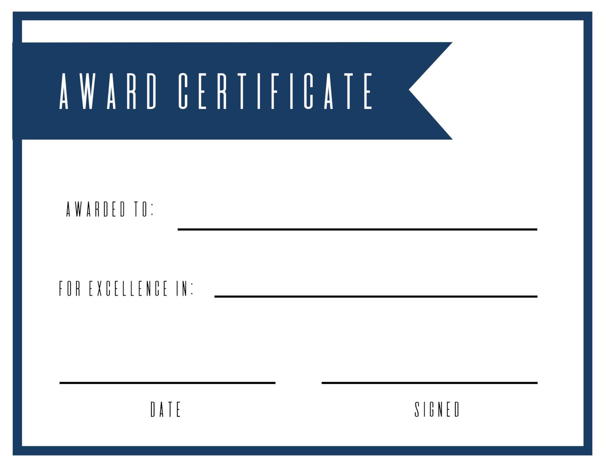 Free Printable Award Certificate Template – Paper Trail Design Inside Free Printable Blank Award Certificate Templates