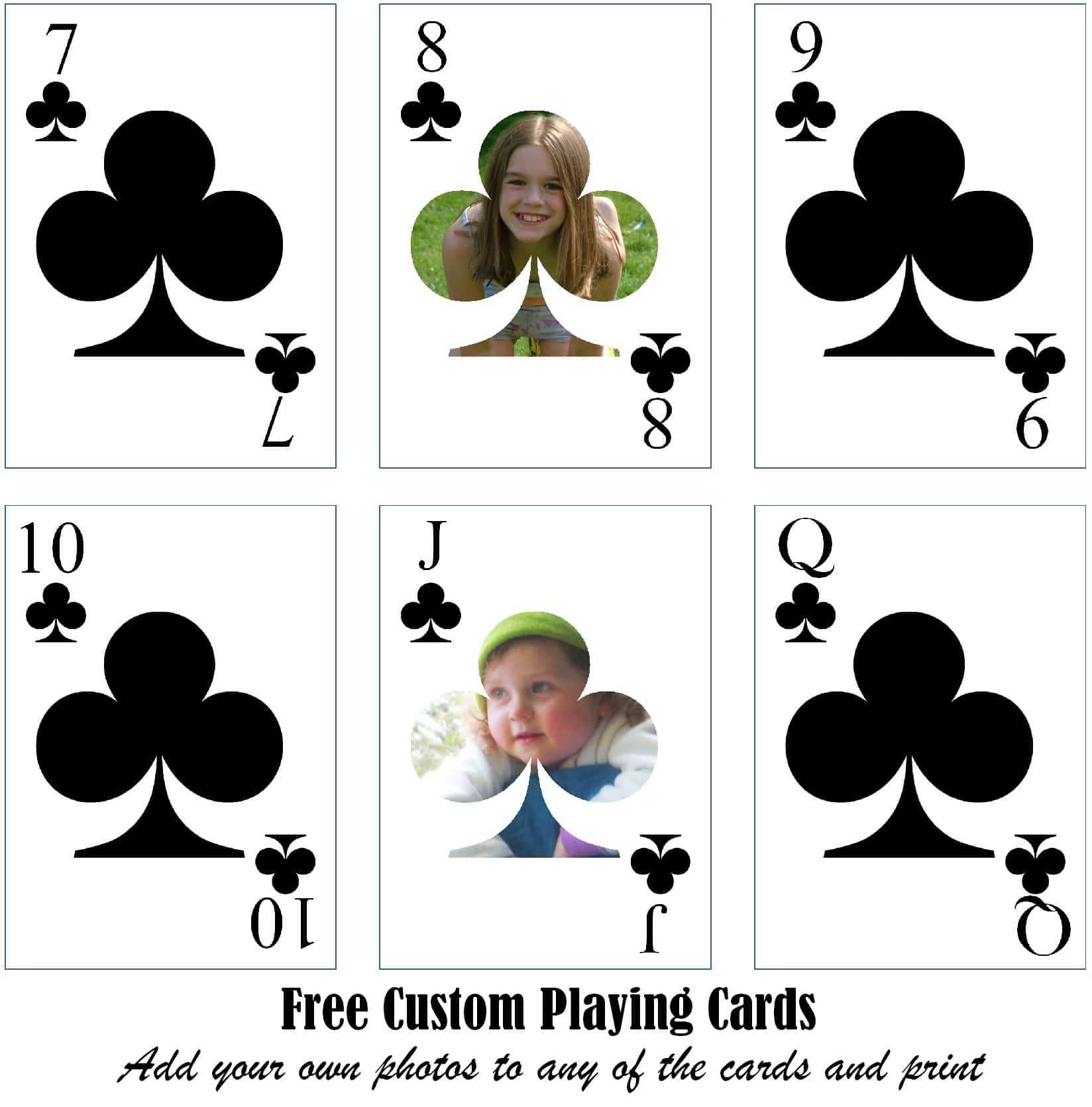 Free Printable Custom Playing Cards | Add Your Photo And/or Text In Playing Card Design Template