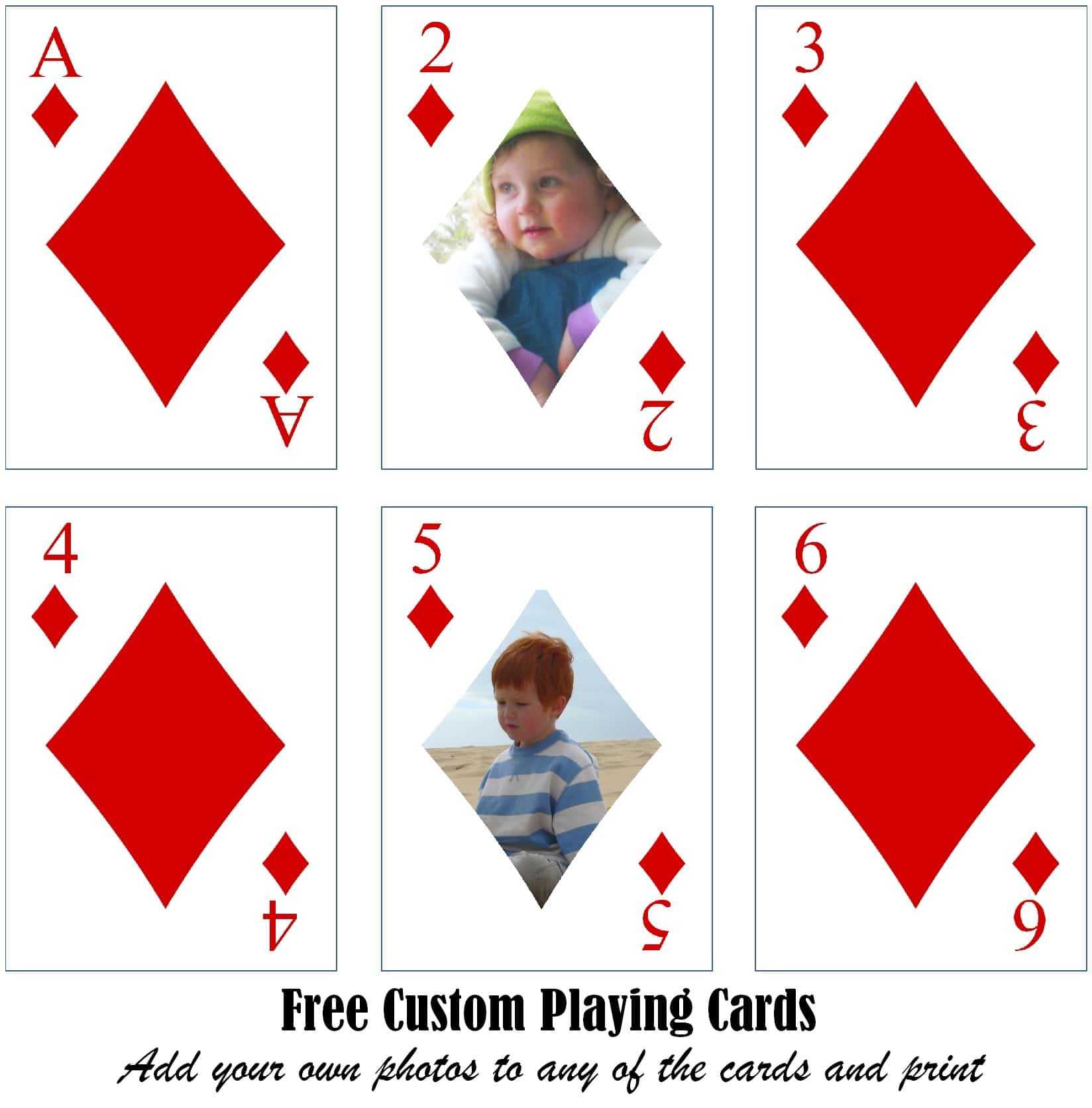 Free Printable Custom Playing Cards | Add Your Photo And/or Text Pertaining To Template For Playing Cards Printable