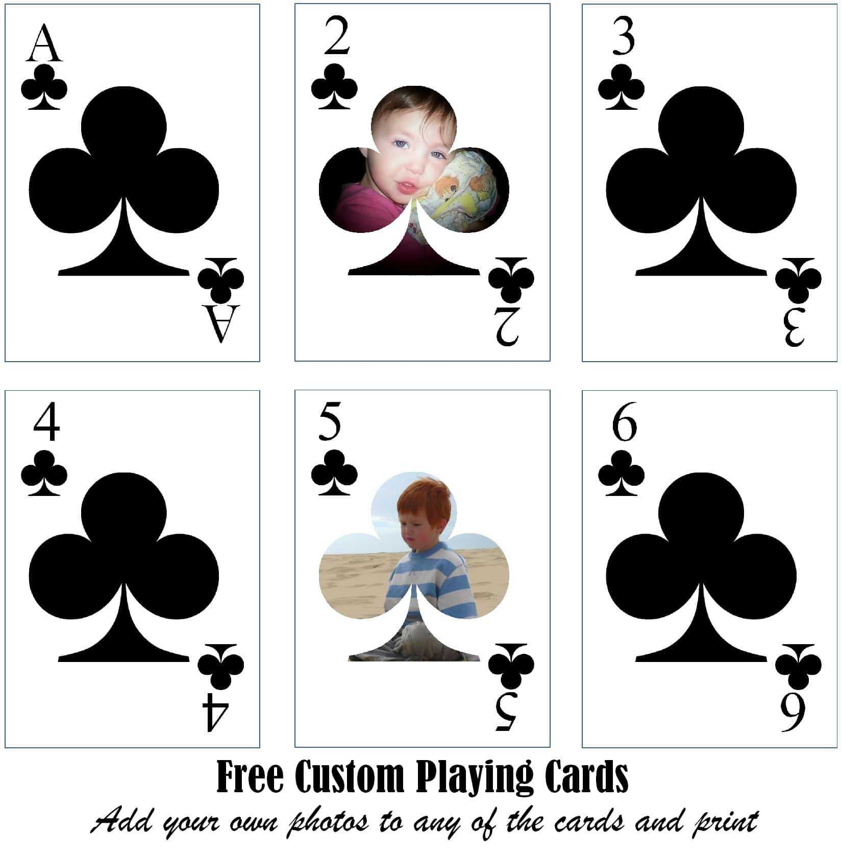 Free Printable Custom Playing Cards | Add Your Photo And/or Text Pertaining To Template For Playing Cards Printable