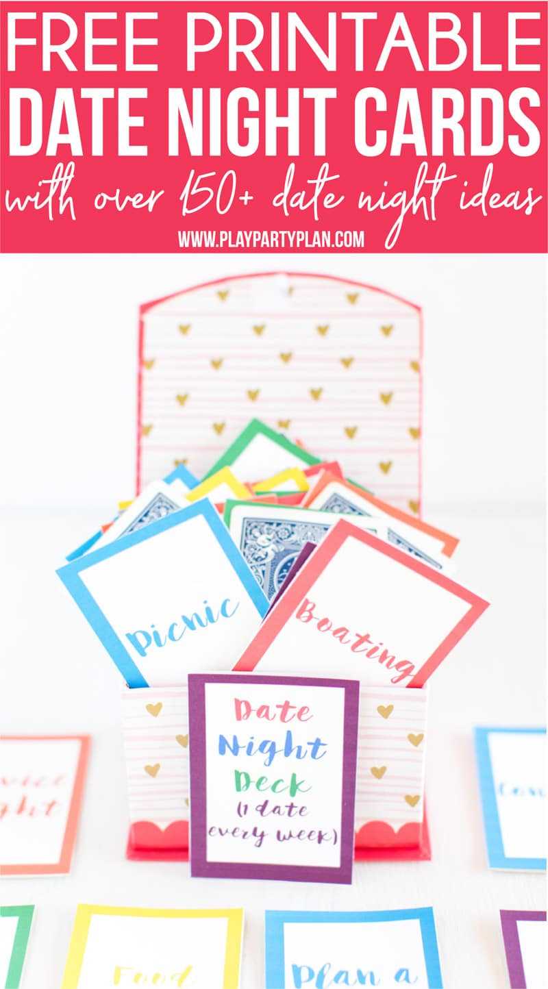 Free Printable Date Night Cards & 150+ Date Night Ideas Pertaining To 52 Things I Love About You Deck Of Cards Template