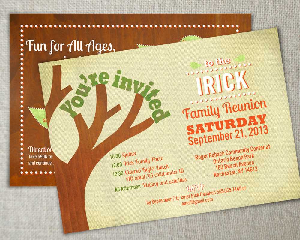 Free Printable Family Reunion Invitations That Are Intended For Reunion Invitation Card Templates