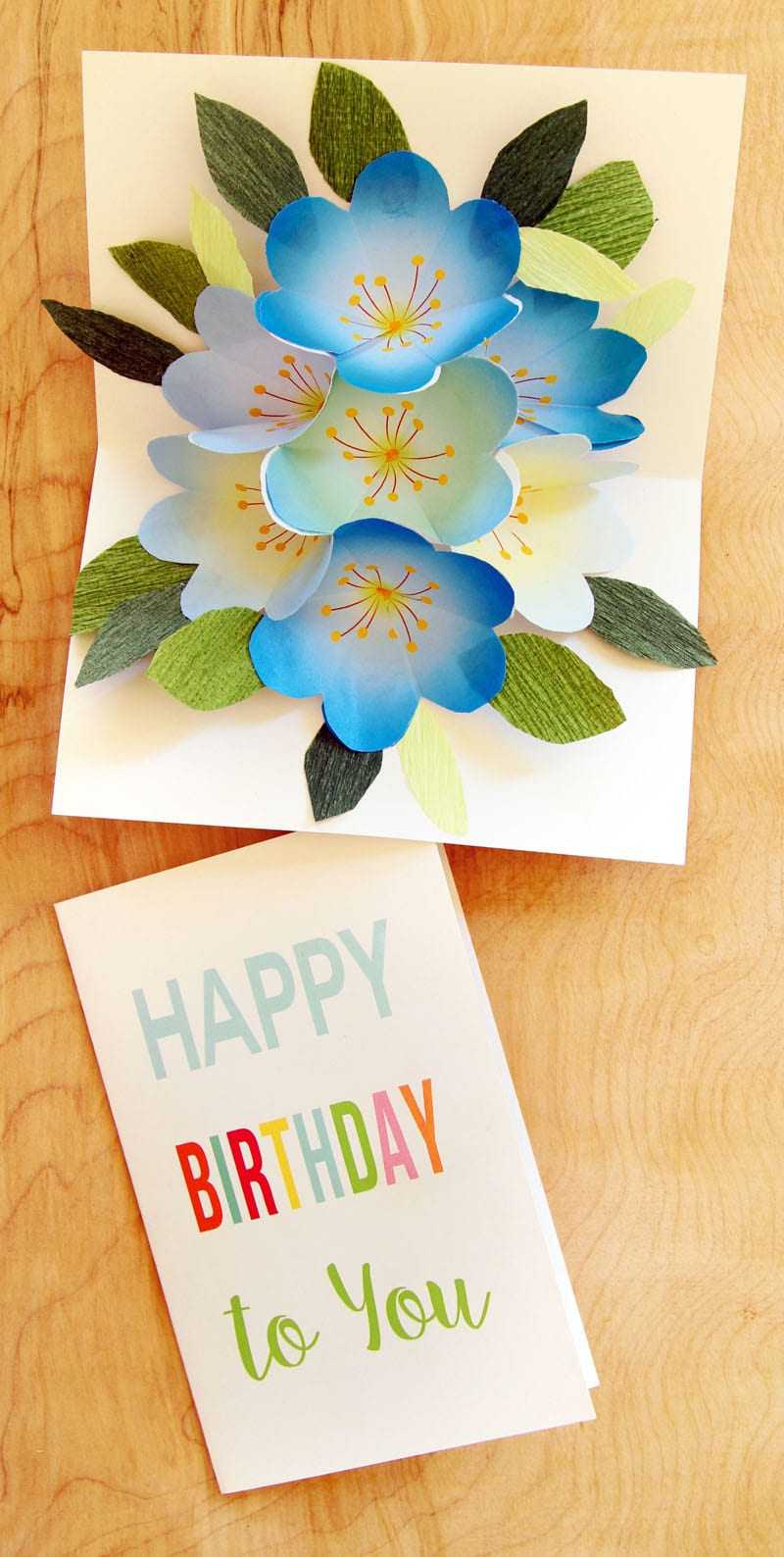 Free Printable Happy Birthday Card With Pop Up Bouquet – A Within Happy Birthday Pop Up Card Free Template