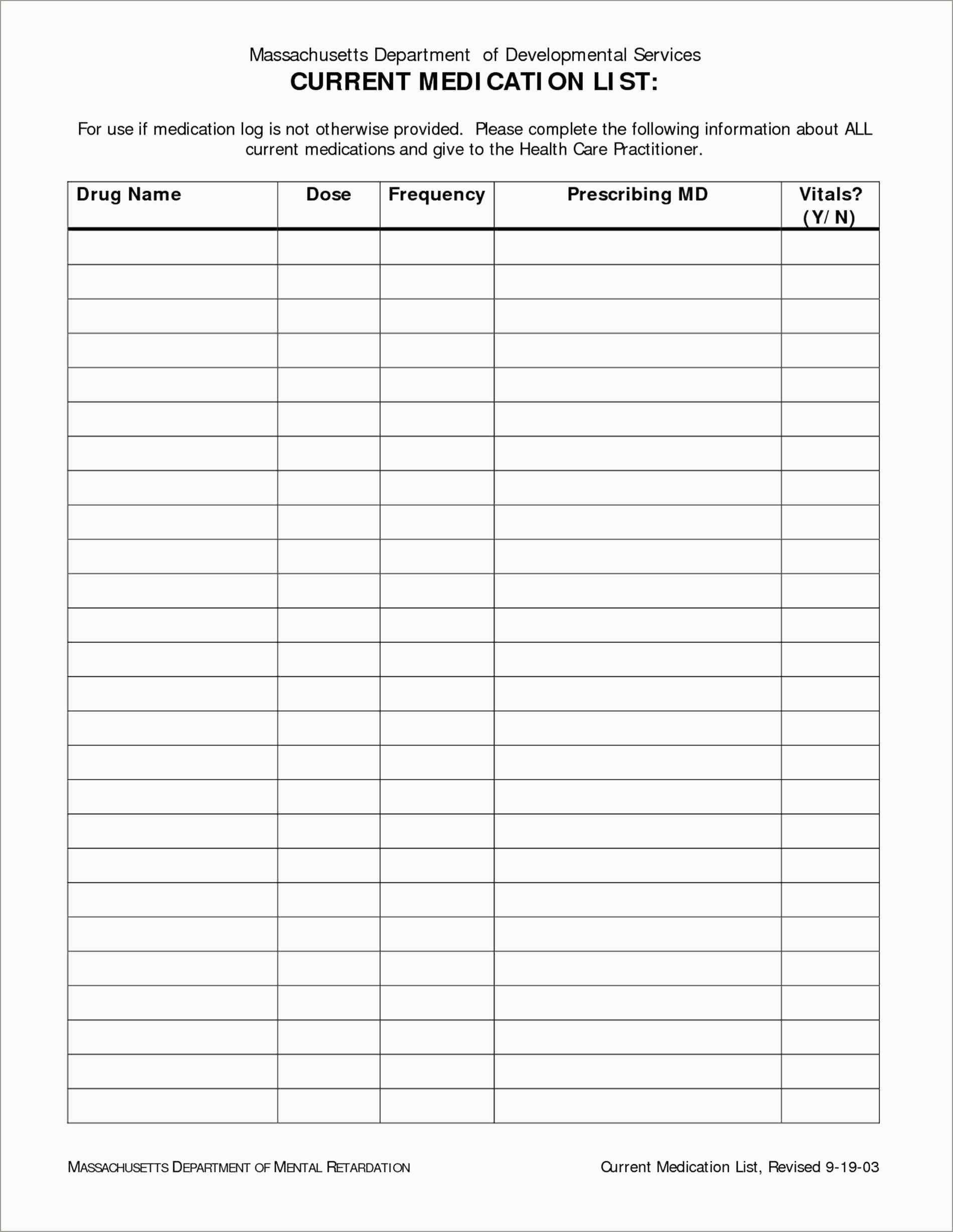 Free Printable Medication List Template – Dalep.midnightpig.co Throughout Medication Card Template