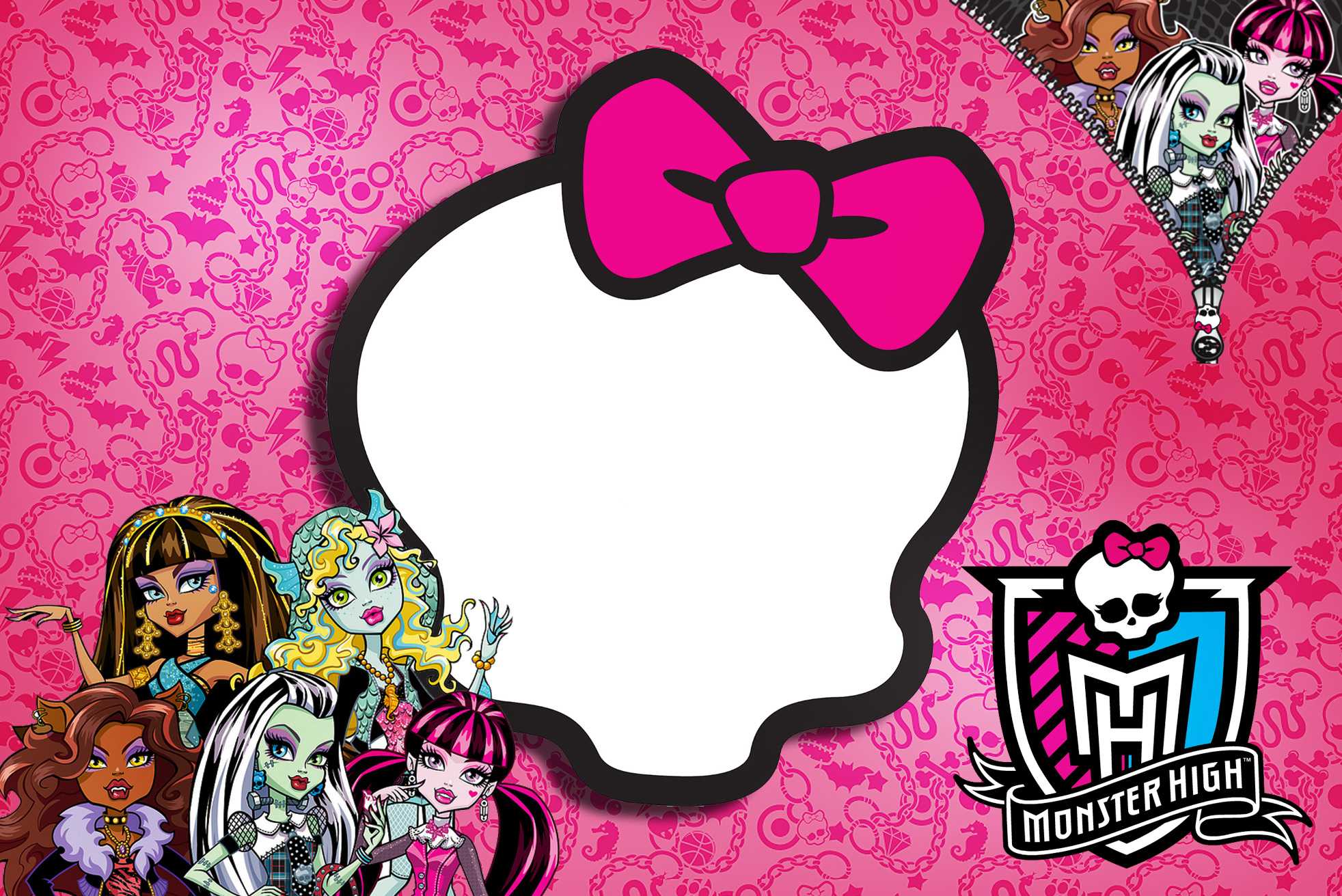 Free Printable Monster High Birthday Invitations Layout Within Monster High Birthday Card Template