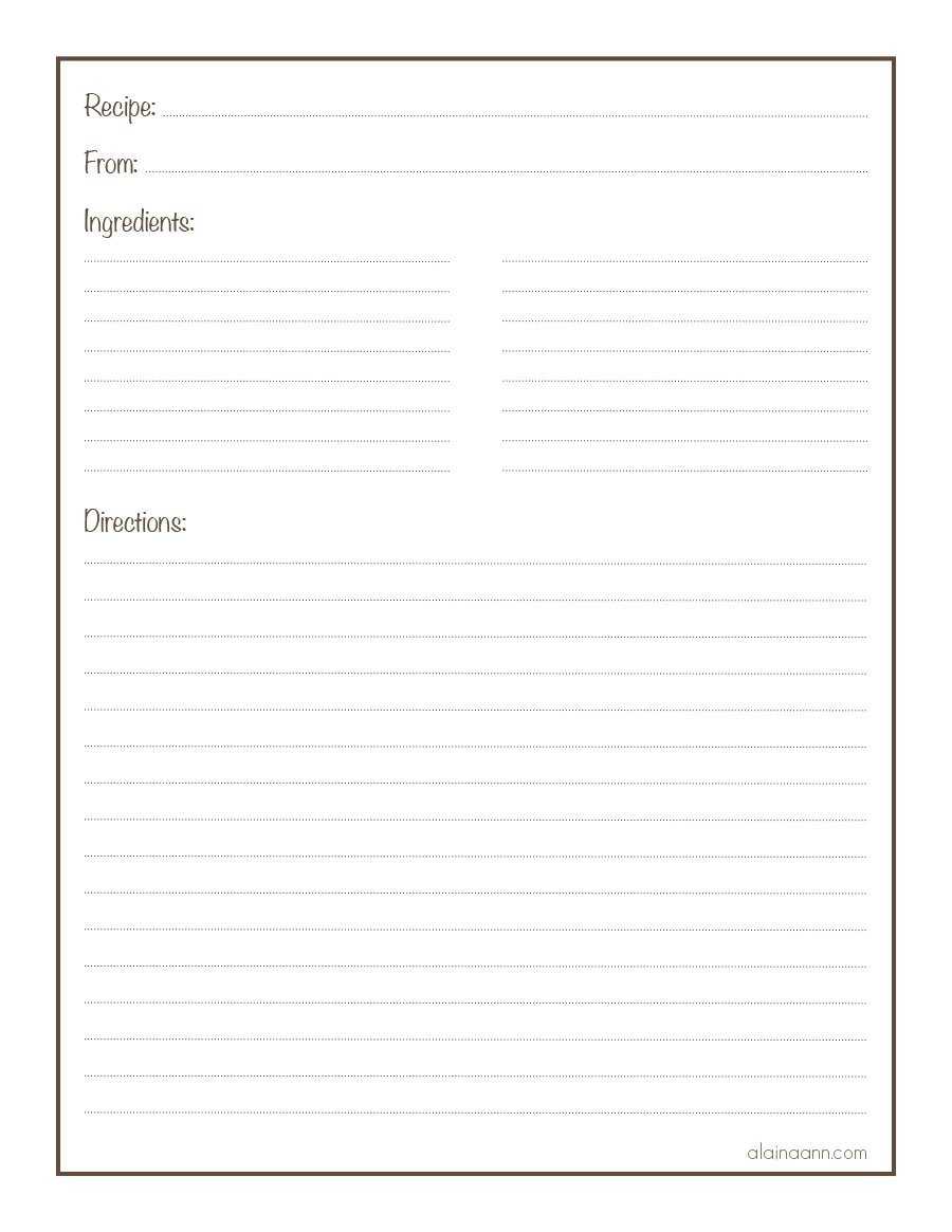 Free Printable Recipe Pages – Calep.midnightpig.co Intended For Fillable Recipe Card Template