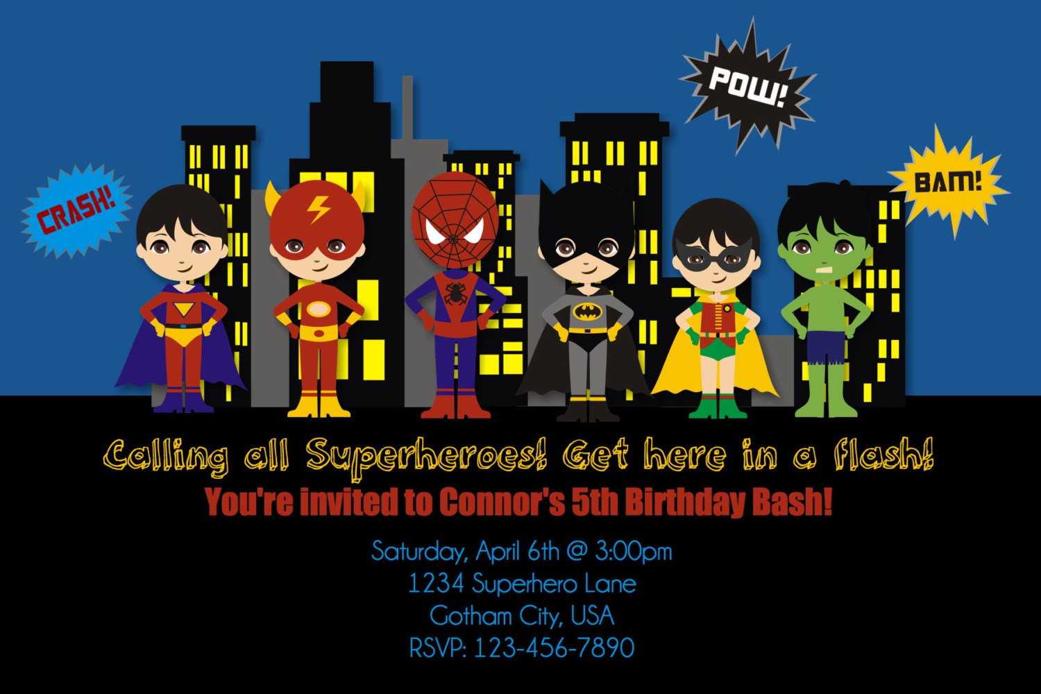 Free Printable Superhero Birthday Invitations – Bagvania Inside Superman Birthday Card Template