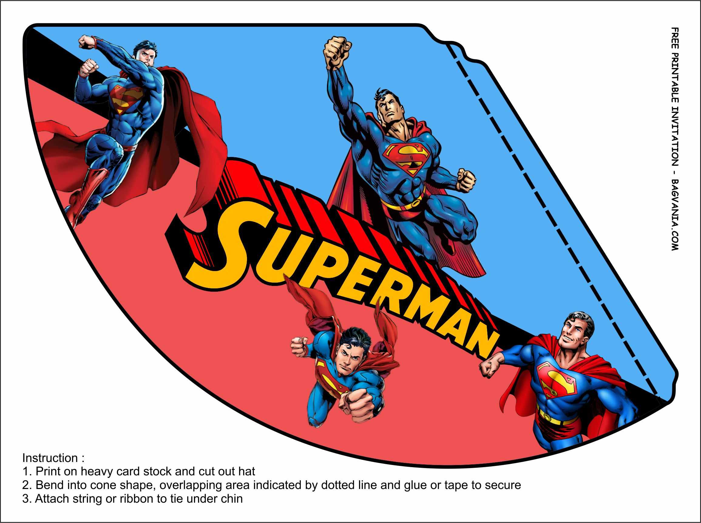 Free Printable) - Superman Birthday Party Kits Template Regarding Superman Birthday Card Template