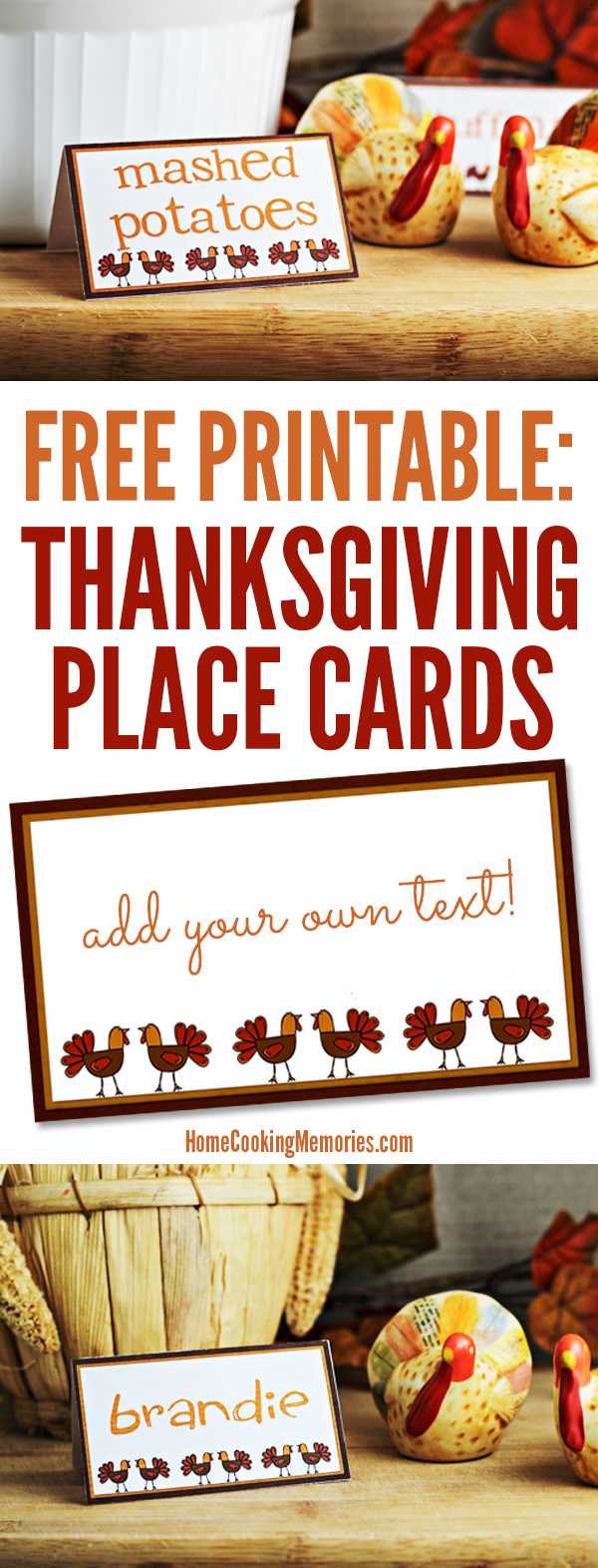 Free Printables: Thanksgiving Place Cards - Home Cooking Throughout Thanksgiving Place Cards Template