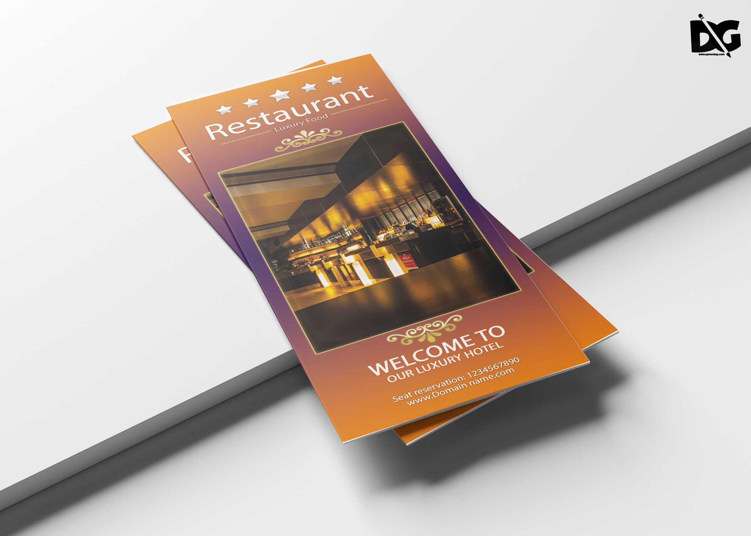 Free Psd Hotel Tri Fold Brochure Template | Free Psd Mockup For Hotel Brochure Design Templates