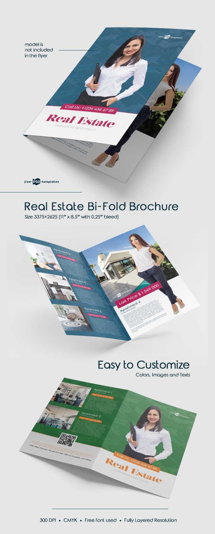 Free Real Estate Bi Fold Brochure In Psd | Free Psd Templates Within Real Estate Brochure Templates Psd Free Download