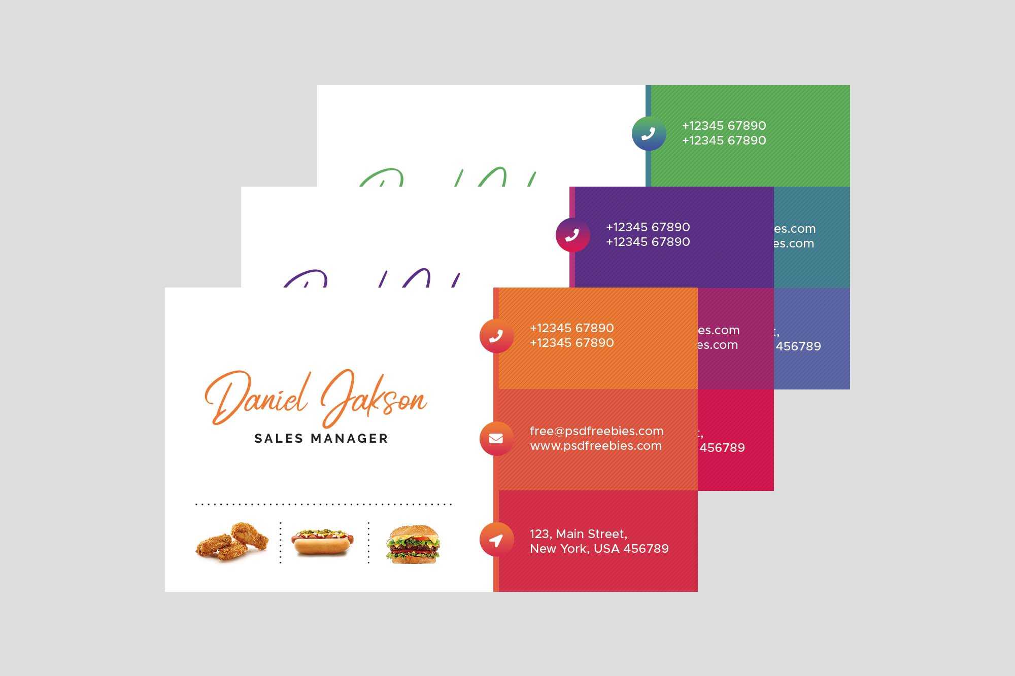 Free Restaurant Business Card Template (Psd) Within Restaurant Business Cards Templates Free