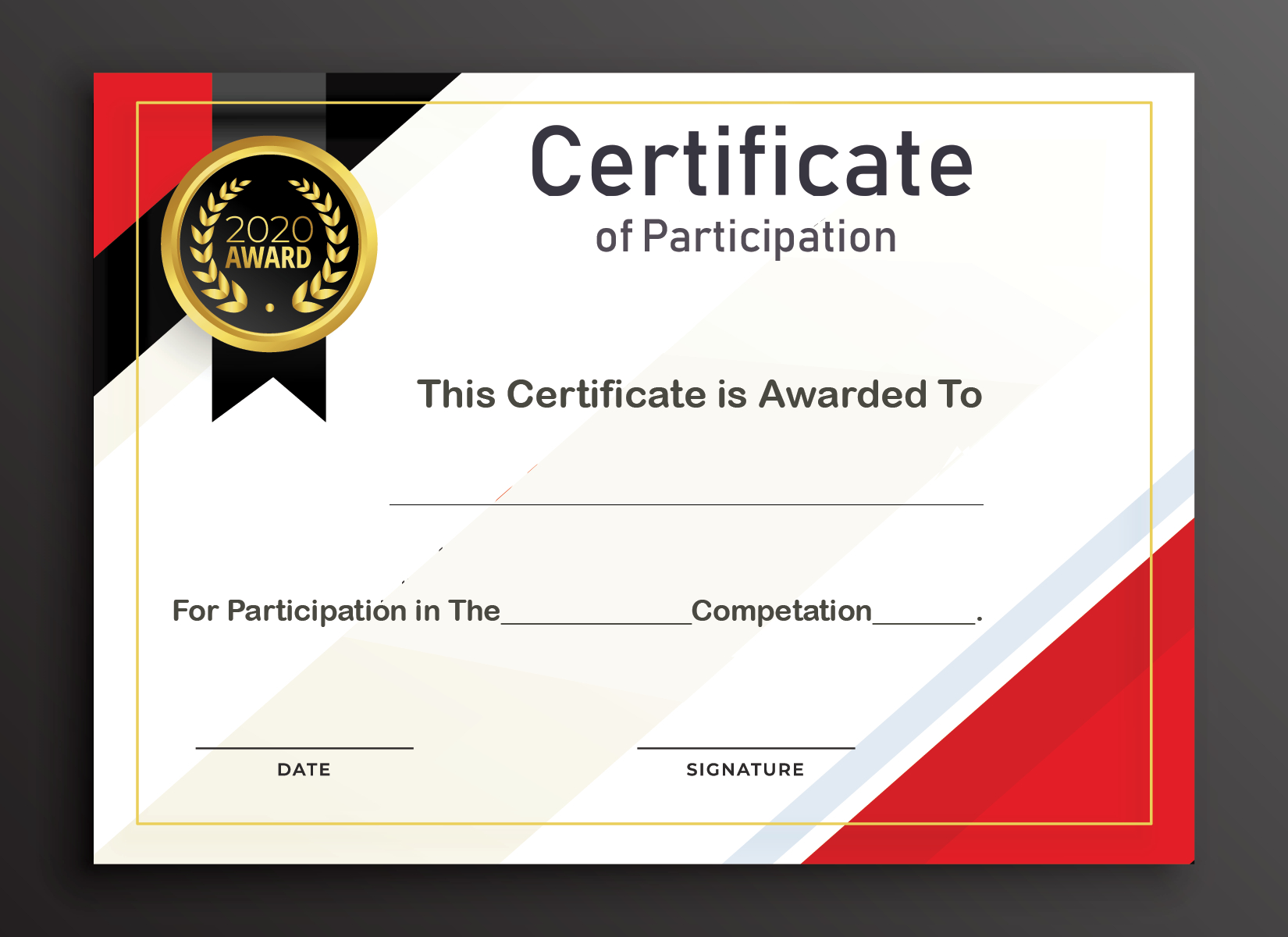 Free Sample Format Of Certificate Of Participation Template Intended For Conference Participation Certificate Template