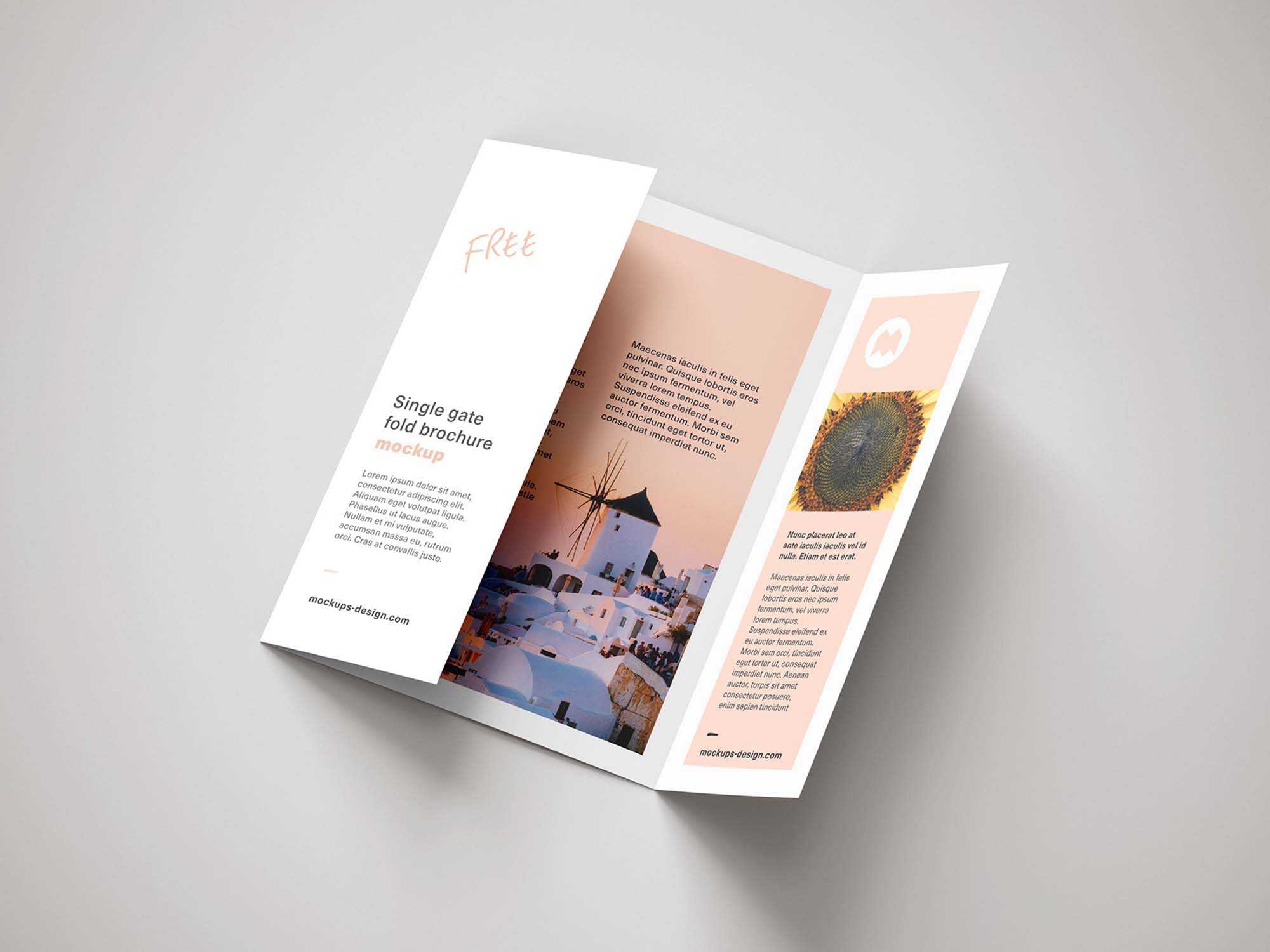 Free Single Gatefold Brochure Mockup (Psd) Throughout Gate Fold Brochure Template