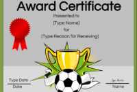 Free Soccer Certificate Maker | Edit Online And Print At Home with Soccer Award Certificate Template