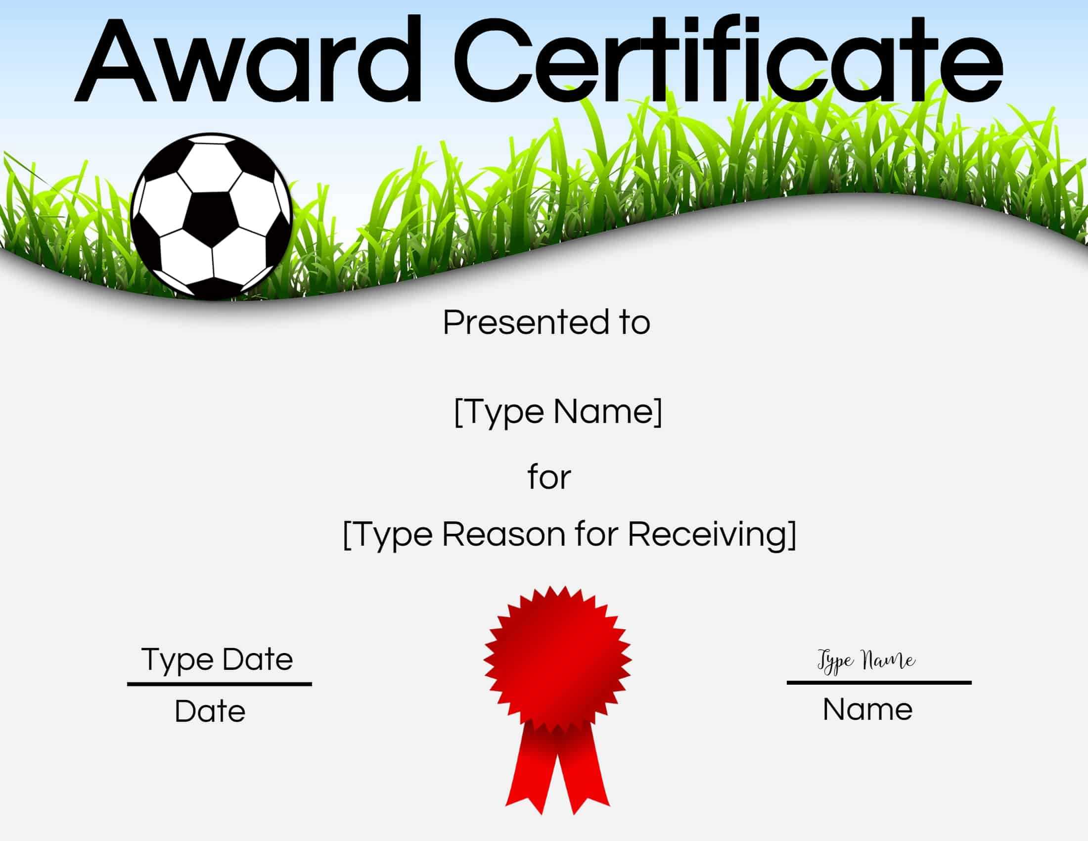 Free Soccer Certificate Maker | Edit Online And Print At Home With Soccer Certificate Template Free