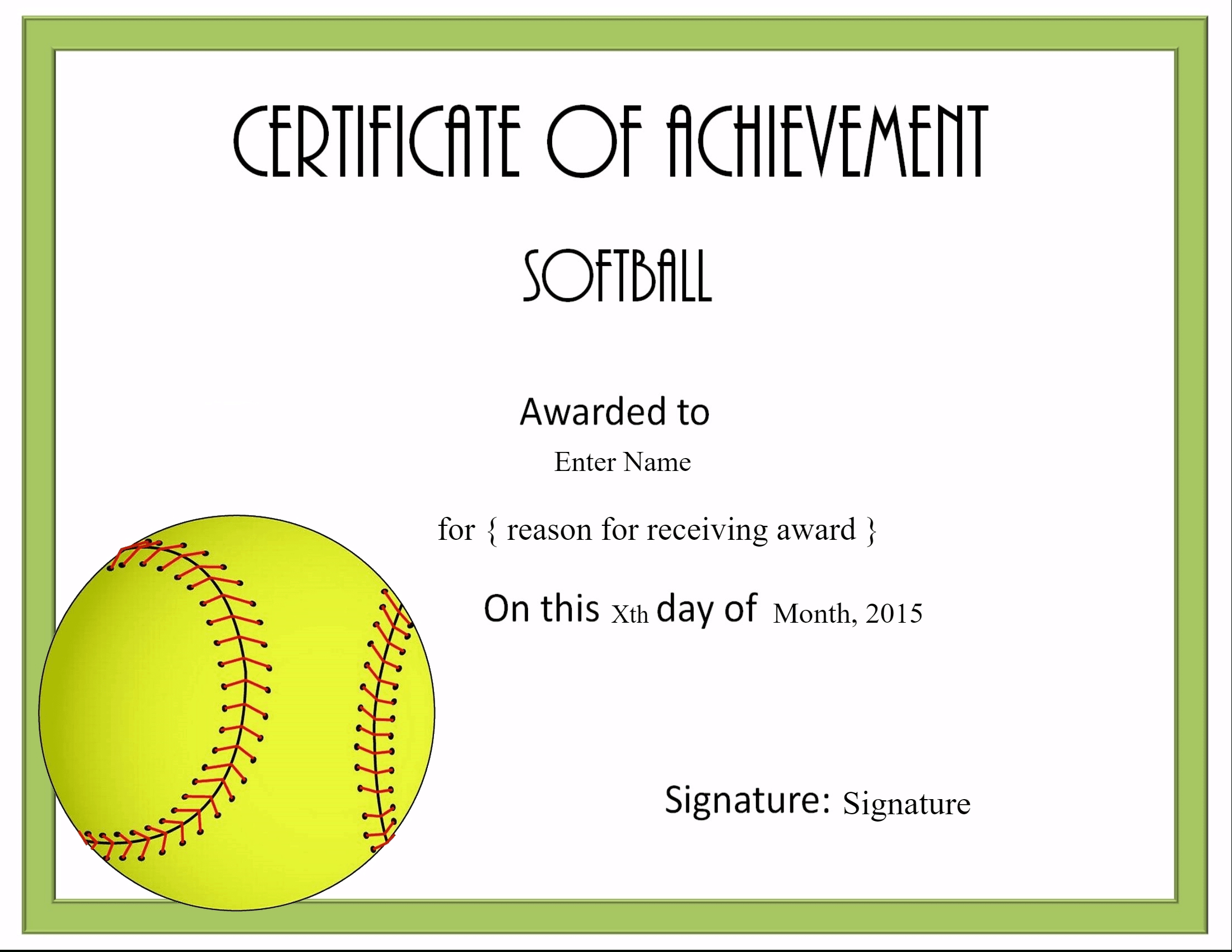 Free Softball Certificate Templates - Customize Online Regarding Free Softball Certificate Templates