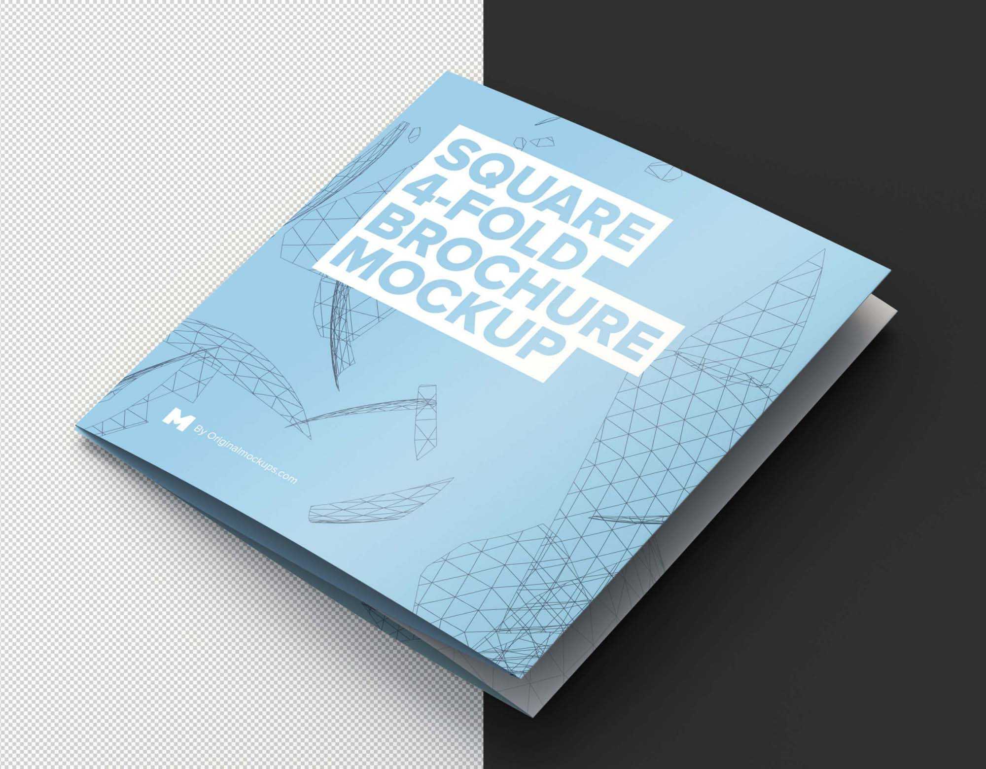 Free Square 4 Fold Brochure Mockup (Psd) Throughout 4 Fold Brochure Template