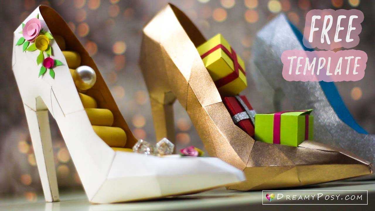 Free Template: How To Make Paper 3D High Heel Shoe Inside High Heel Shoe Template For Card