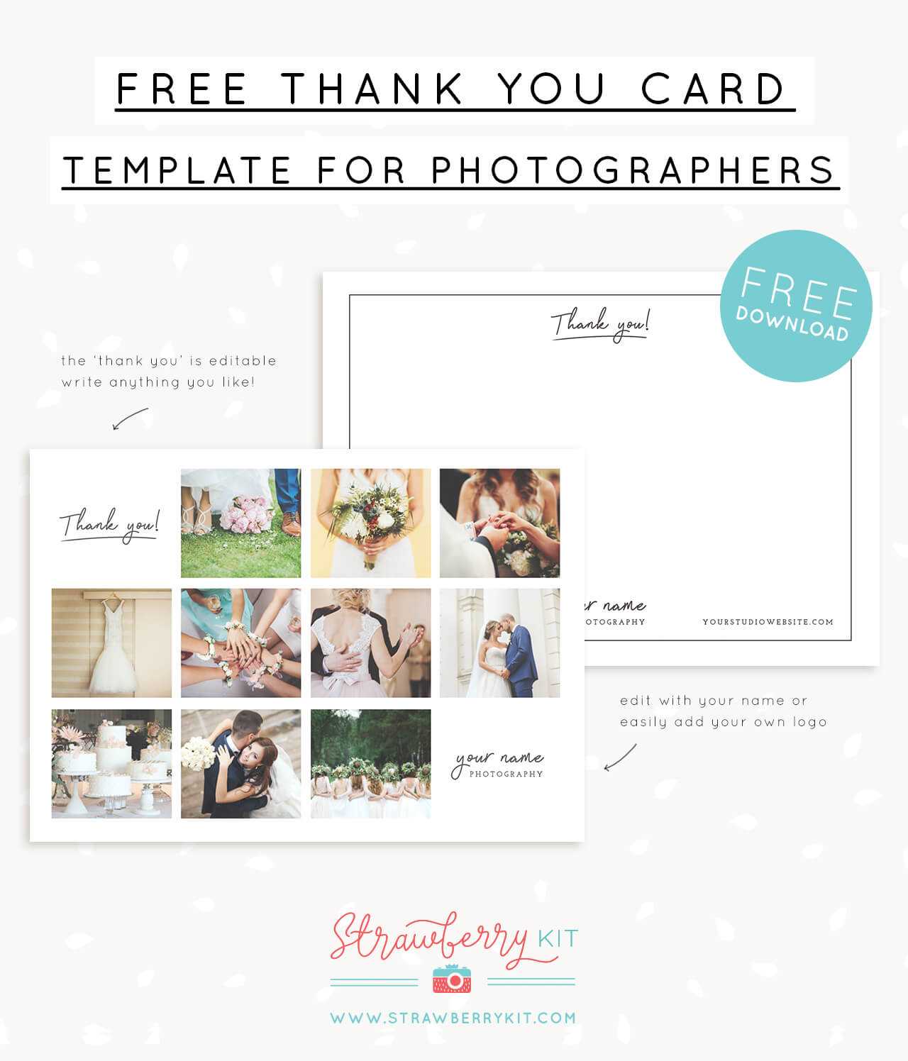 Free Thank You Note Card Template With Collage For For Thank You Note Card Template
