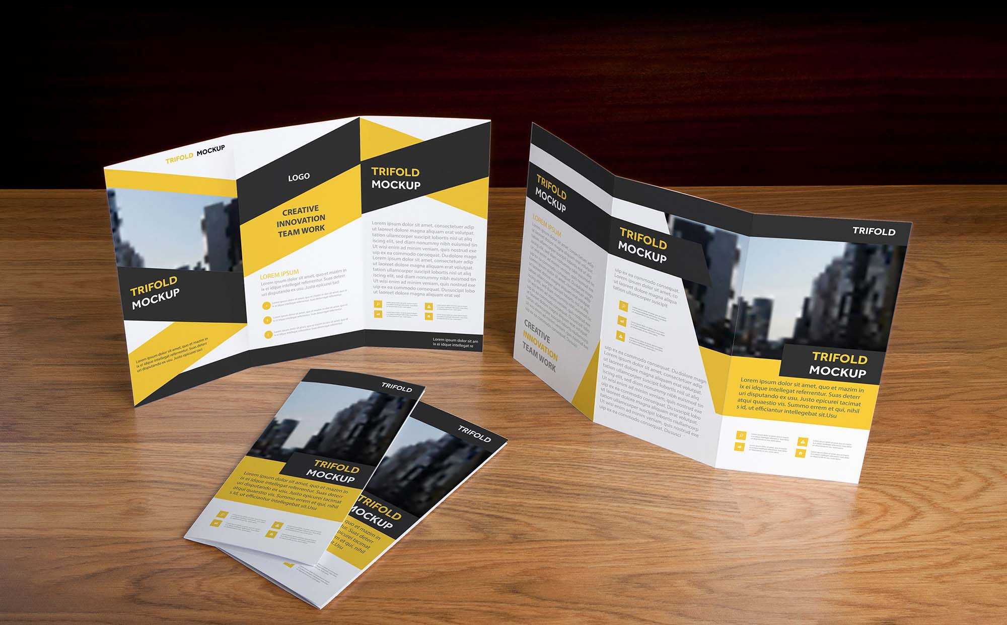 Free Tri Fold Brochure Mockup (Psd) Throughout 3 Fold Brochure Template Psd Free Download
