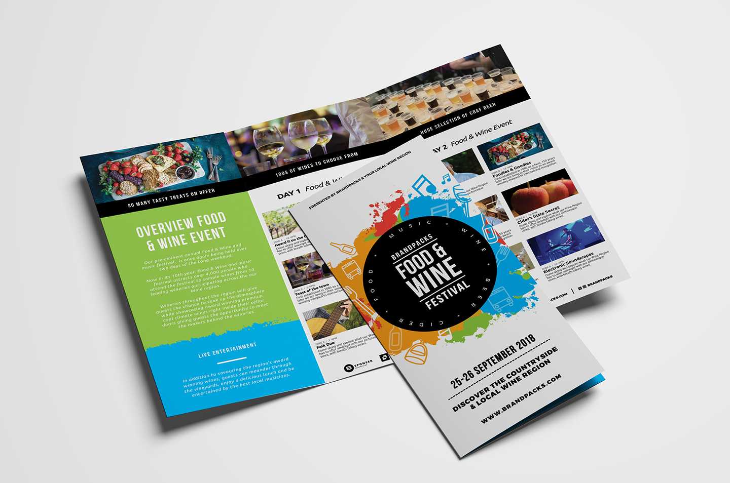 Free Tri Fold Brochure Template For Events & Festivals – Psd Inside 2 Fold Brochure Template Psd