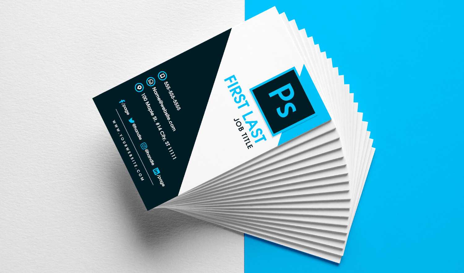 Free Vertical Business Card Template In Psd Format For Calling Card Template Psd