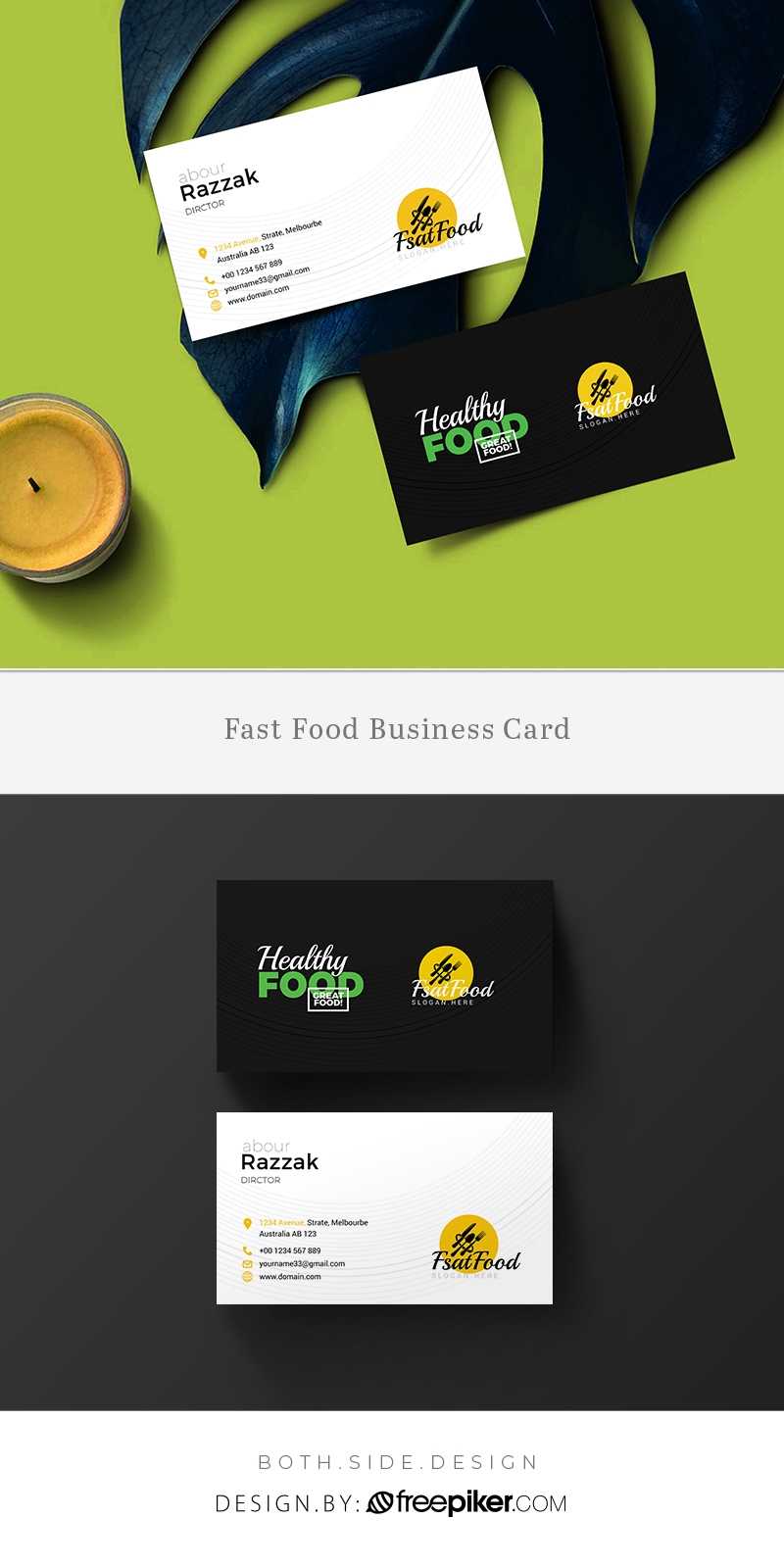 Freepiker | Food And Restaurant Business Card Template Intended For Food Business Cards Templates Free