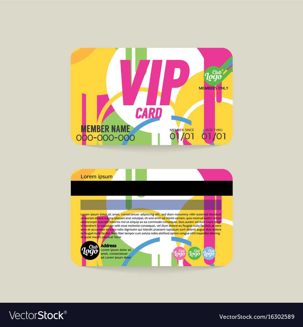 Front And Back Vip Member Card Template Pertaining To Membership Card Template Free