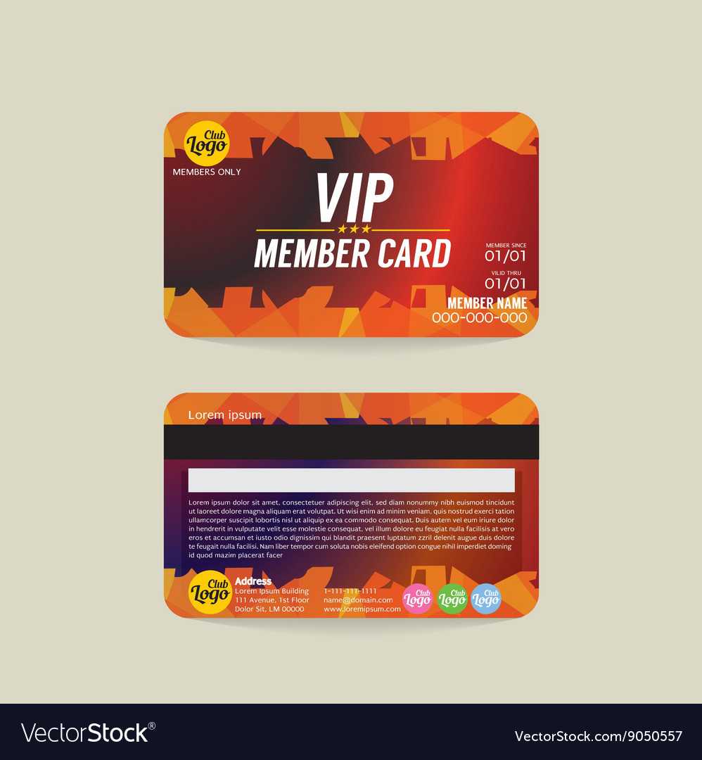 Front And Back Vip Member Card Template Regarding Membership Card Template Free