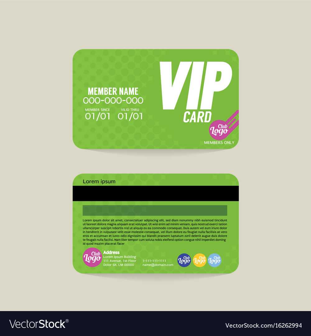 Front And Back Vip Member Card Template Regarding Membership Card Template Free