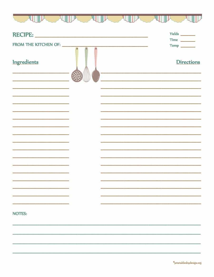 Full Page Recipe Templates – Falep.midnightpig.co For Free Recipe Card Templates For Microsoft Word