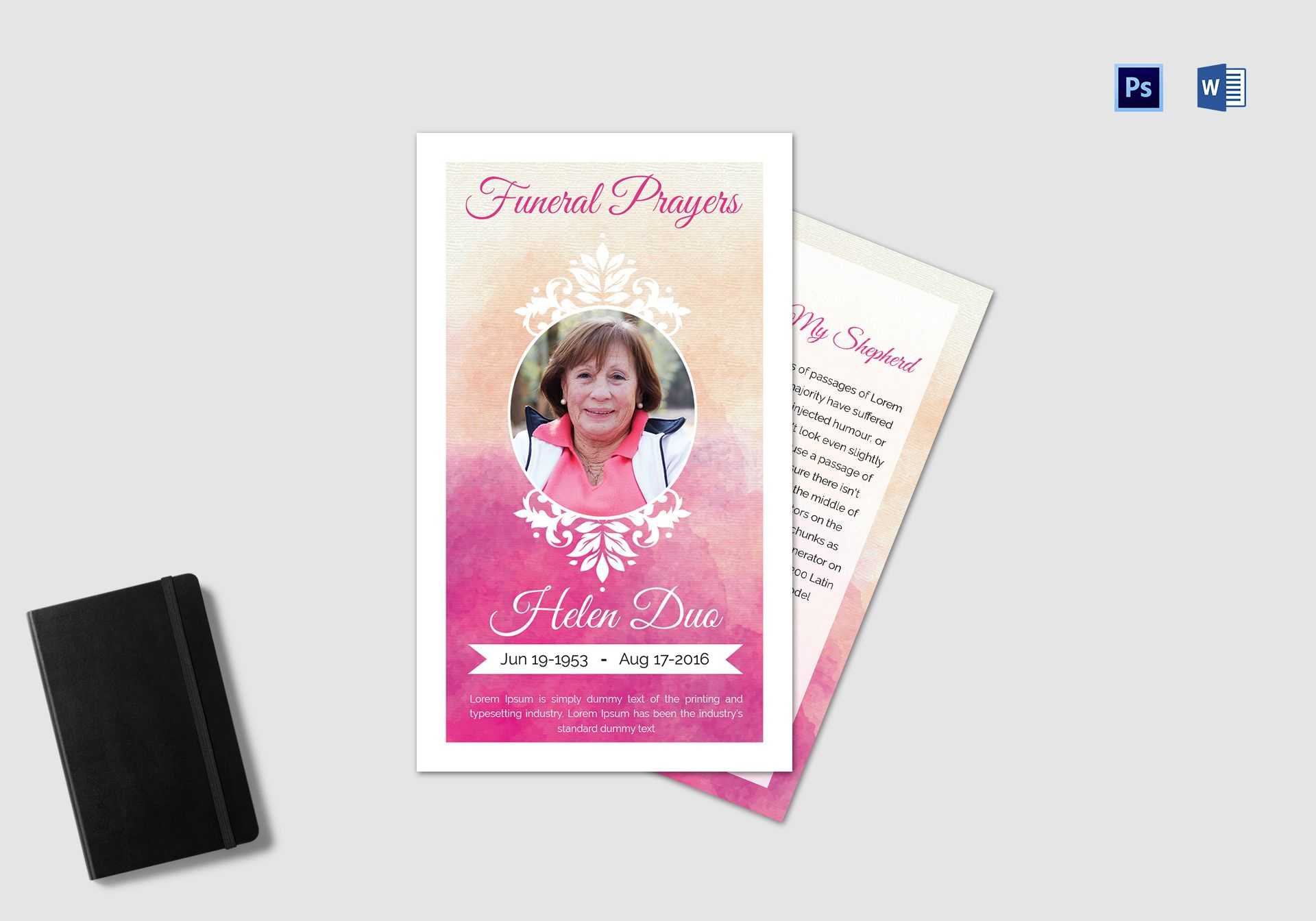 Funeral Prayer Card Template For Grandmother With Regard To Memorial Card Template Word