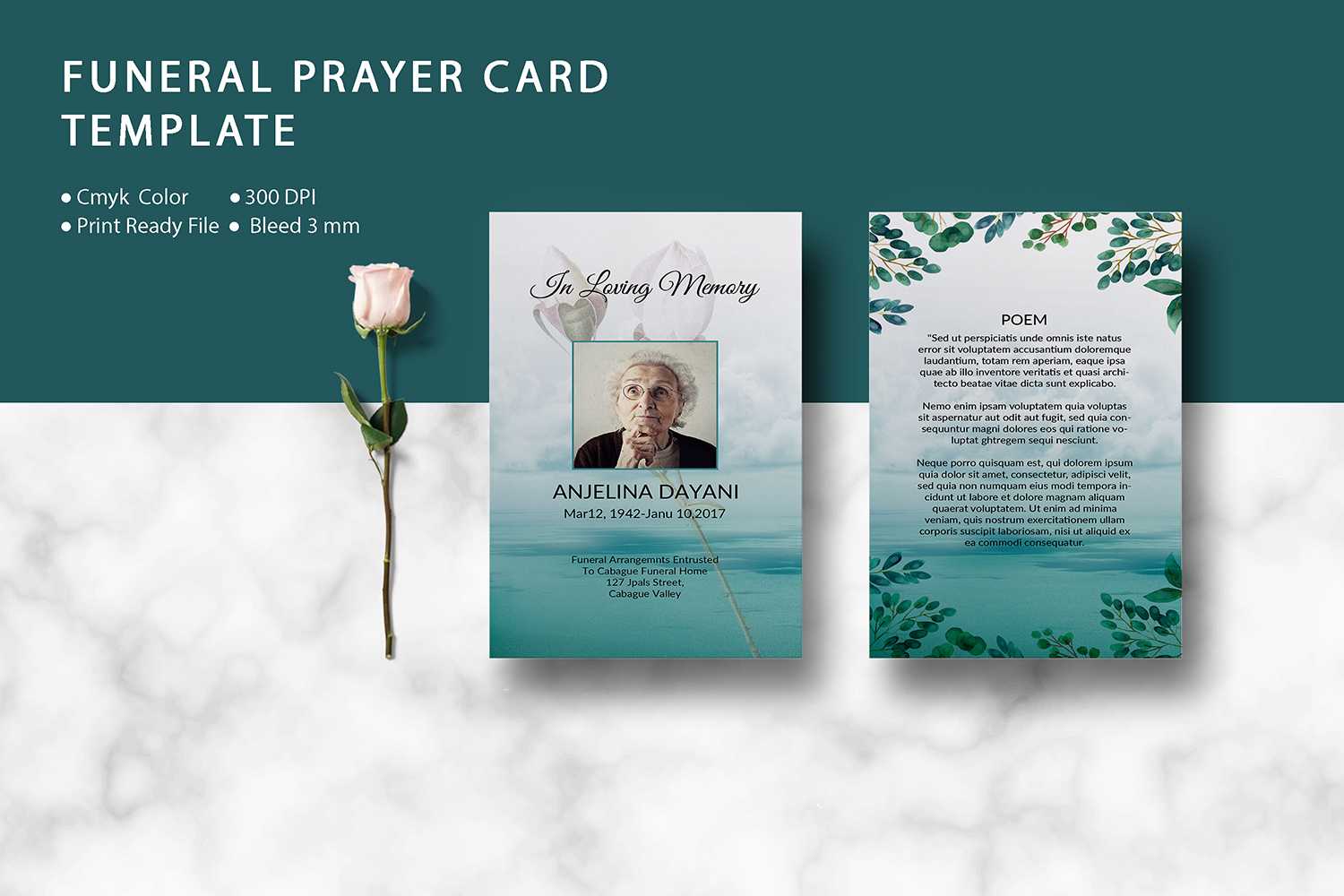 Funeral Prayer Card Template, Ms Word & Photoshop Template Pertaining To Prayer Card Template For Word