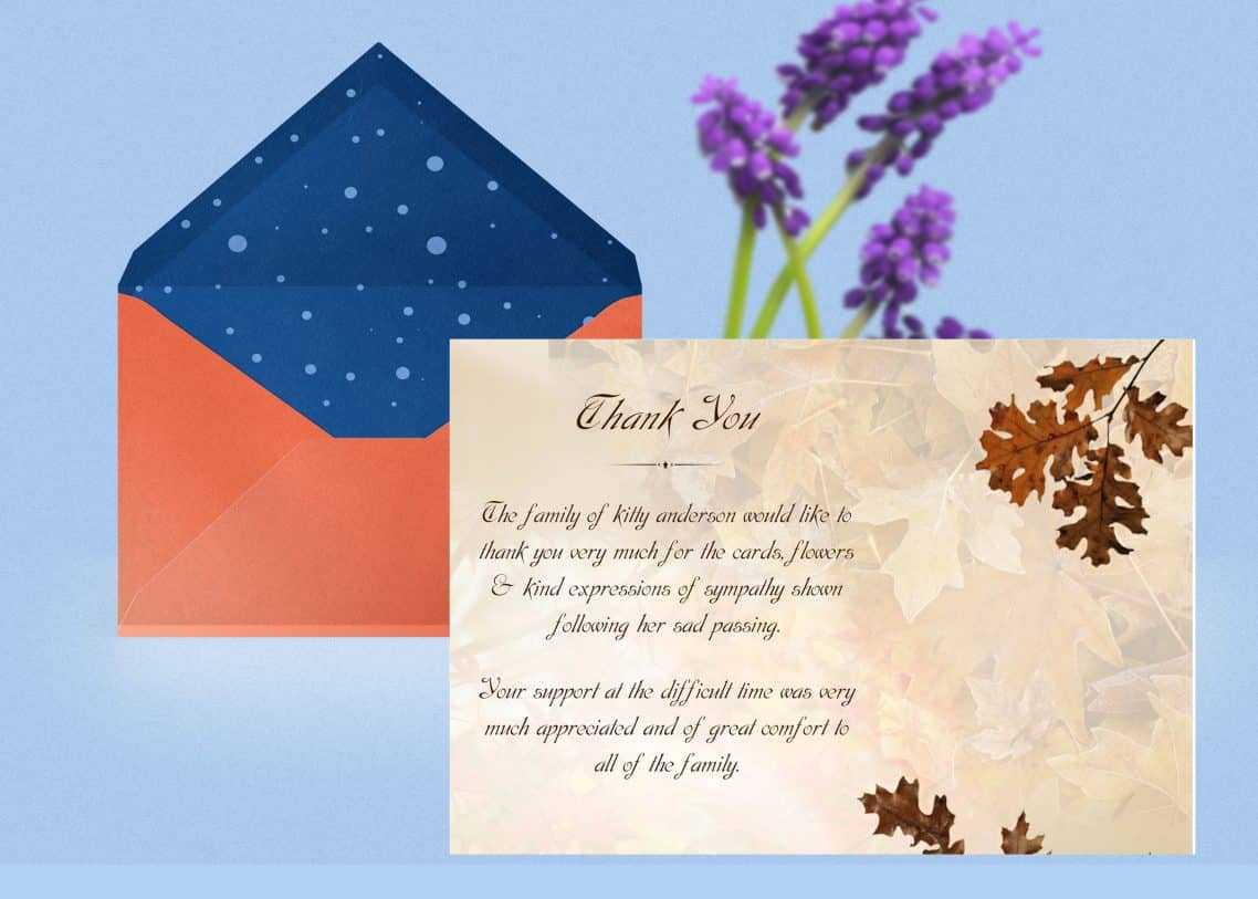 Funeral Thank You Card Inside Sympathy Thank You Card Template