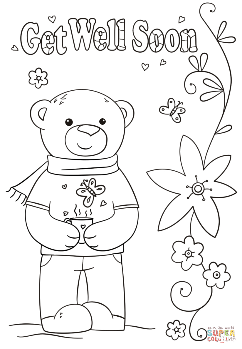 Funny Get Well Soon Coloring Page | Free Printable Coloring For Get Well Soon Card Template