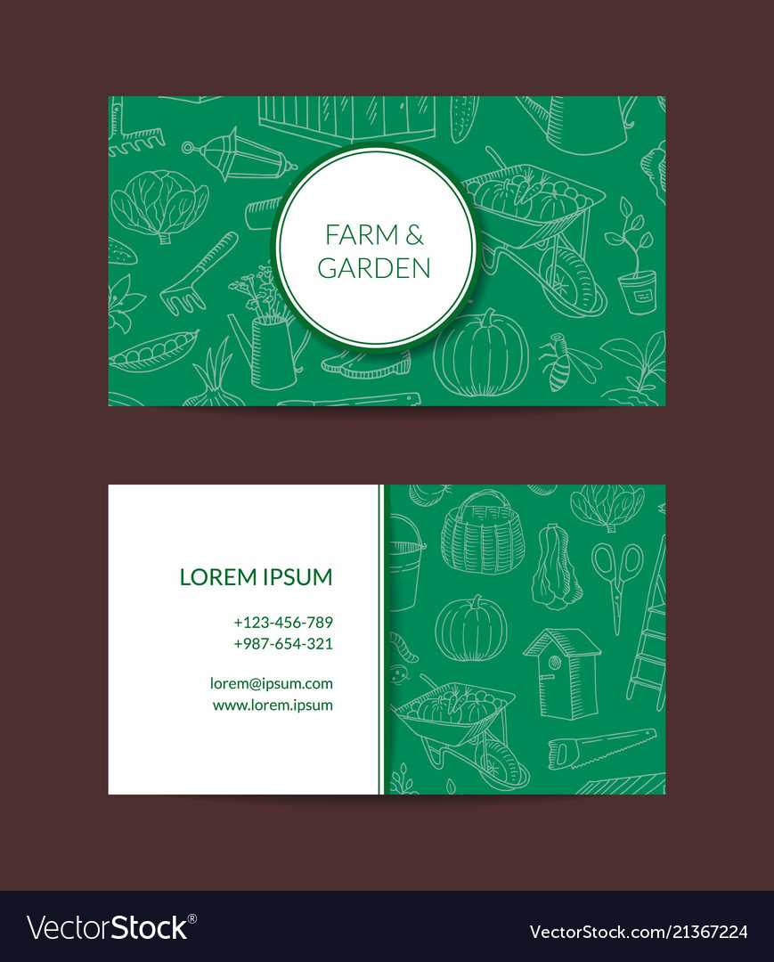 Gardening Doodle Icons Business Card Inside Gardening Business Cards Templates