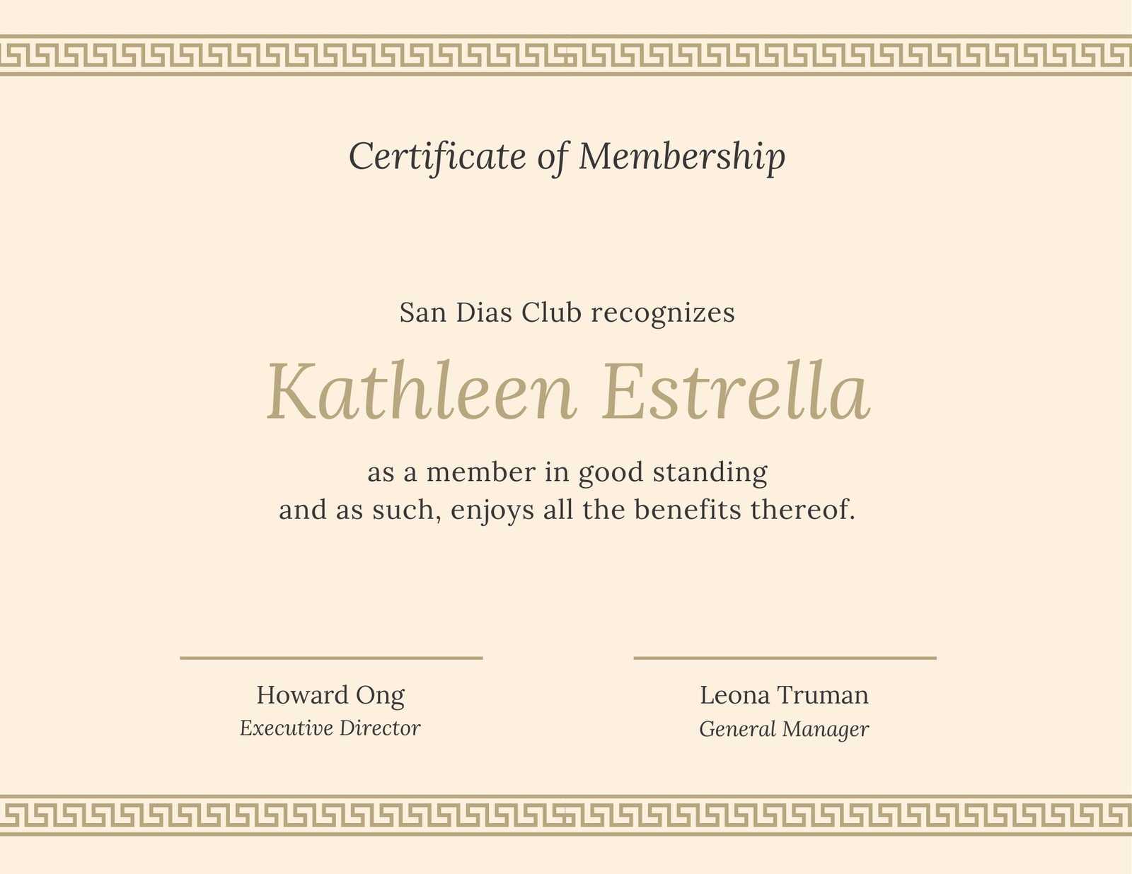 Geometric Line Border Membership Certificate – Templates Intended For New Member Certificate Template