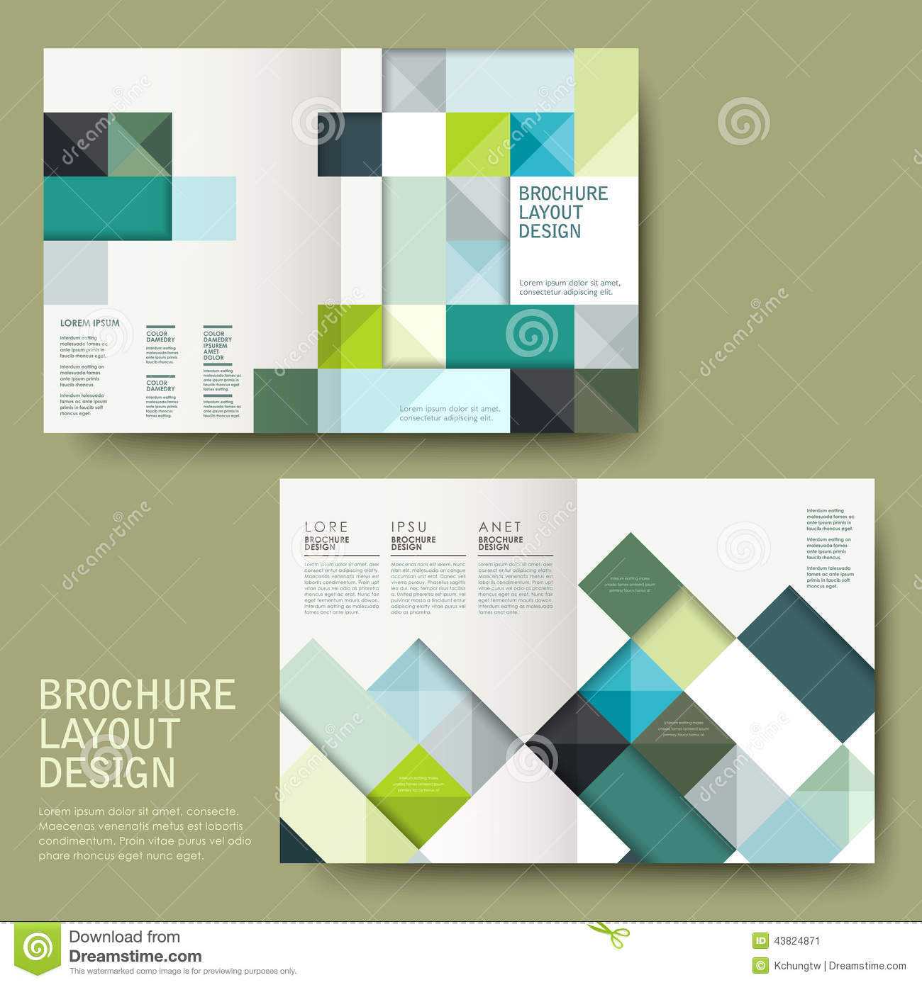 Geometric Style Half Fold Template Brochure Illustration With Regard To Half Page Brochure Template