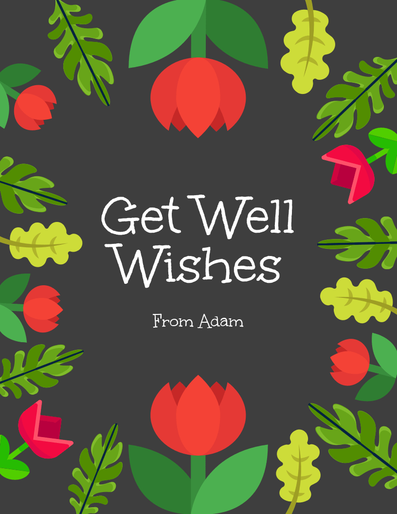 Get Well Wishes Card For Get Well Card Template
