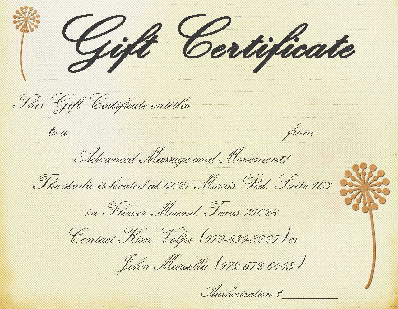 Gift Certificate Massage Template | Certificatetemplategift With Massage Gift Certificate Template Free Printable