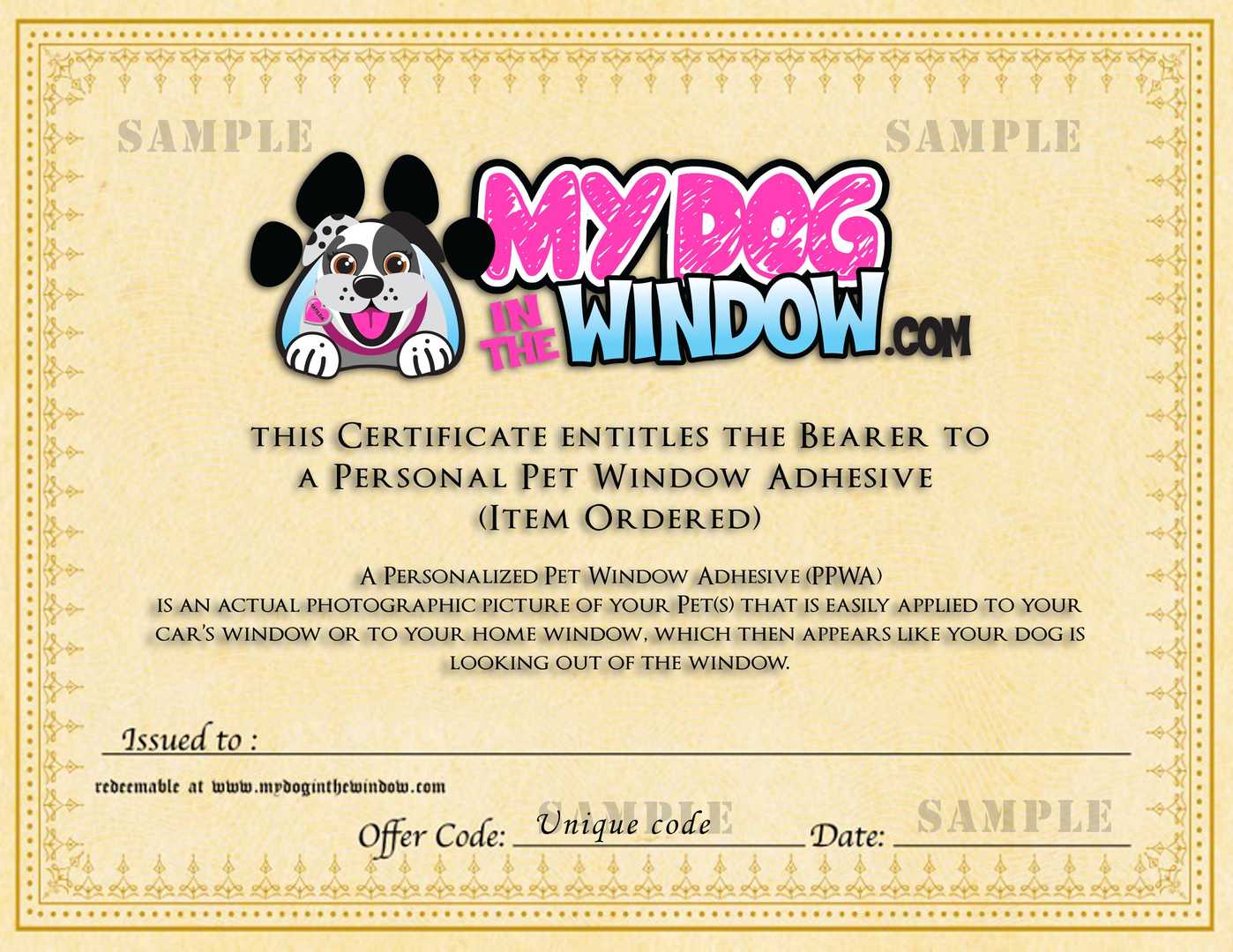 Gift Certificate Pet Adhesive Regarding This Entitles The Bearer To Template Certificate