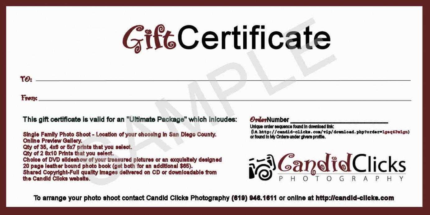 Gift Certificate Template – Certificate Templates Intended For Free Photography Gift Certificate Template